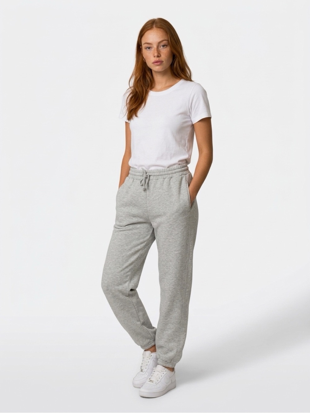 Zara Light Gray Drawstring Jogger Pants
